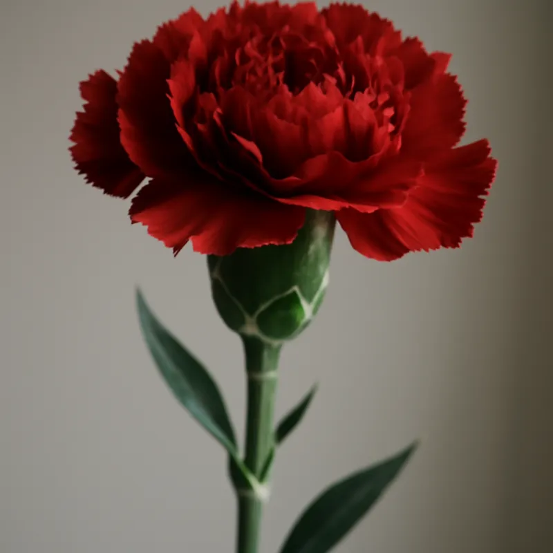 Rote Nelke - einzelne Blüte, Symbol der Liebe